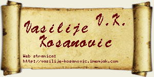 Vasilije Kosanović vizit kartica